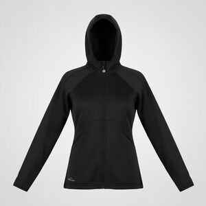 Eddie Bauer Womens Black Full Zip Fleece Lined Hoodie Jacket Size Medium